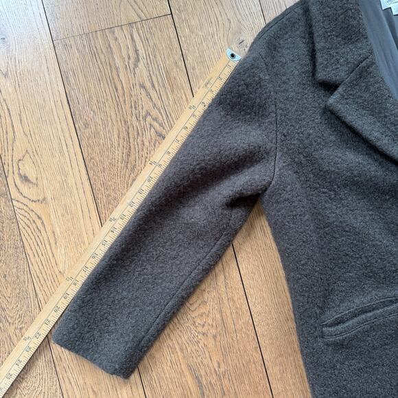 Maeve by Anthropologie Oversized Boucle Pea Coat SZ XL Brown Olive Wool Blend - Picture 12 of 12